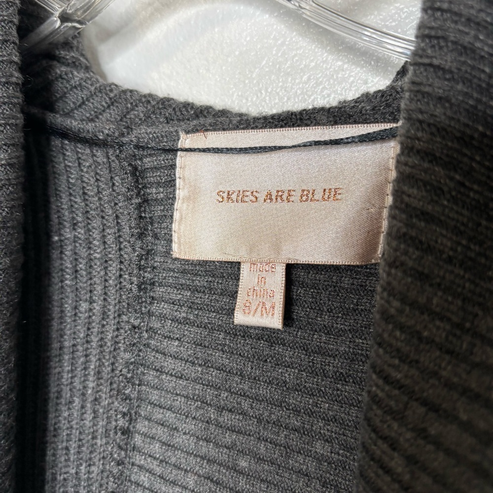 Stitch Fix x Skies are Blue Gray Dassi Cardigan Sweater‎ S/M Dolman Sleeve Hood - Picture 3 of 9